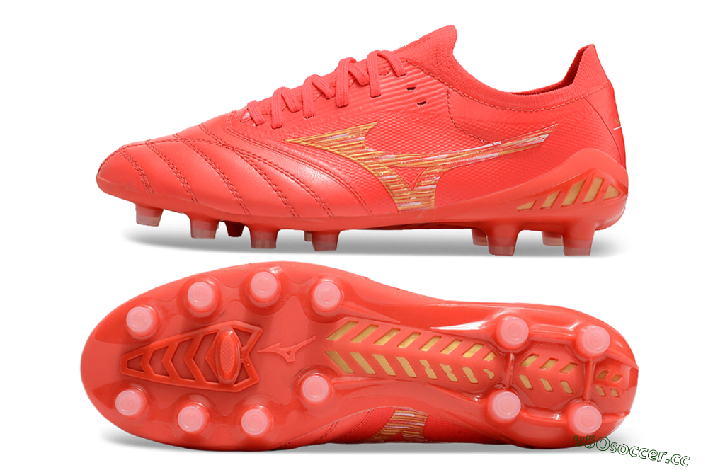 Men's Mizuno Morelia Neo 3 FG Firm Ground Low-Tops Football Boots - Red/Yellow 1