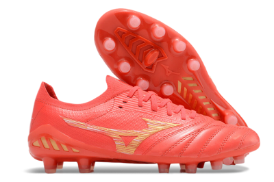 Men's Mizuno Morelia Neo 3 FG Firm Ground Low-Tops Football Boots - Red/Yellow