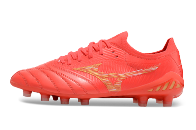 Men's Mizuno Morelia Neo 3 FG Firm Ground Low-Tops Football Boots - Red/Yellow