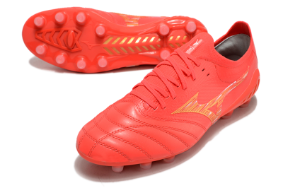 Men's Mizuno Morelia Neo 3 FG Firm Ground Low-Tops Football Boots - Red/Yellow