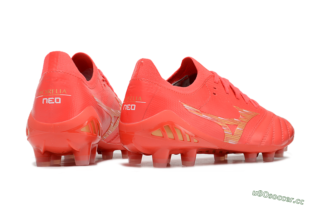 Men's Mizuno Morelia Neo 3 FG Firm Ground Low-Tops Football Boots - Red/Yellow 6