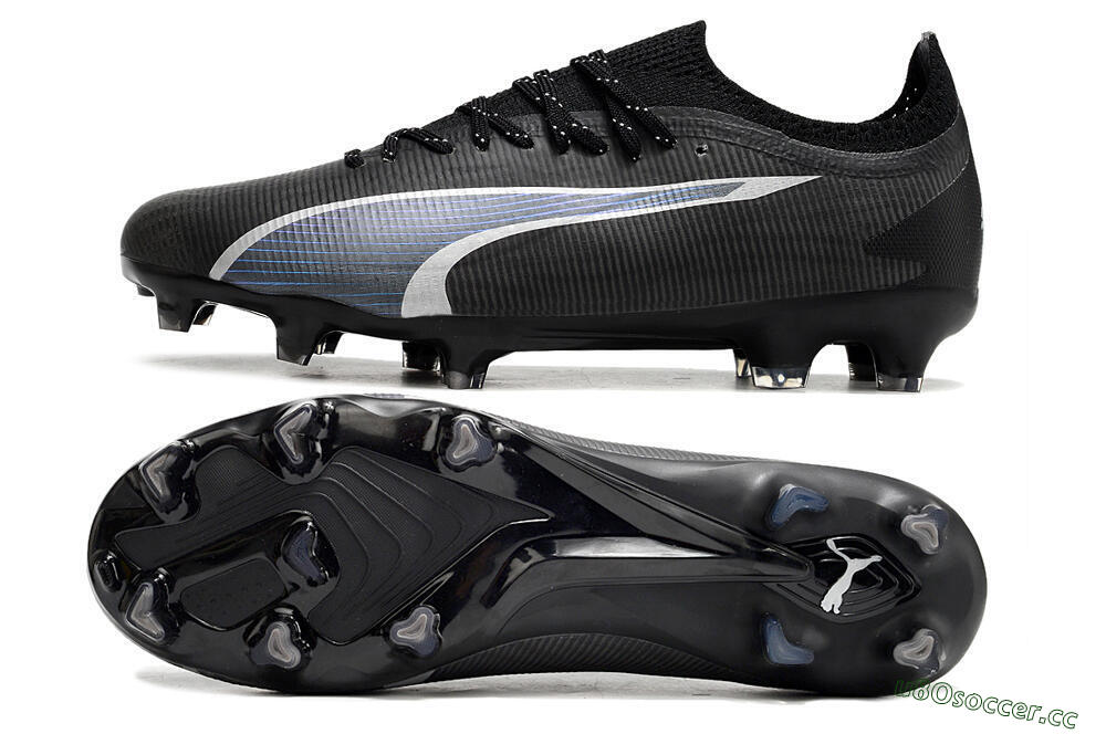 Men's Puma Ultra Ultimate FG Firm Ground Low-Tops Football Boots - Black/Blue/White 1