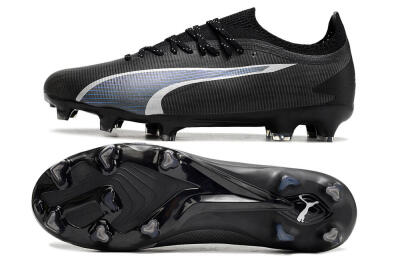 Men's Puma Ultra Ultimate FG Firm Ground Low-Tops Football Boots - Black/Blue/White