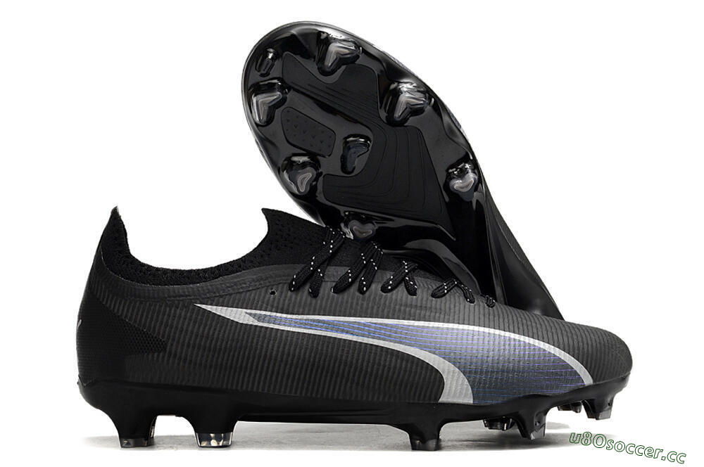 Men's Puma Ultra Ultimate FG Firm Ground Low-Tops Football Boots - Black/Blue/White 2