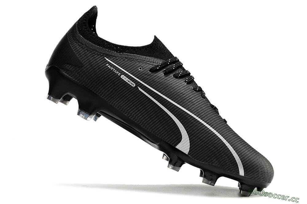 Men's Puma Ultra Ultimate FG Firm Ground Low-Tops Football Boots - Black/Blue/White 4