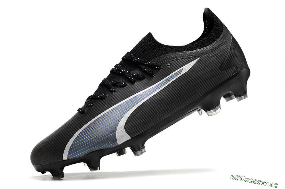 Men's Puma Ultra Ultimate FG Firm Ground Low-Tops Football Boots - Black/Blue/White 5