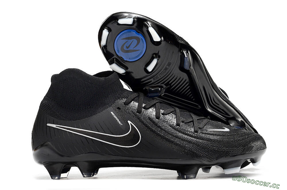 Men's Nike Phantom Luna Elite FG Firm Ground High-Tops Football Boots - Black/White/Blue 2