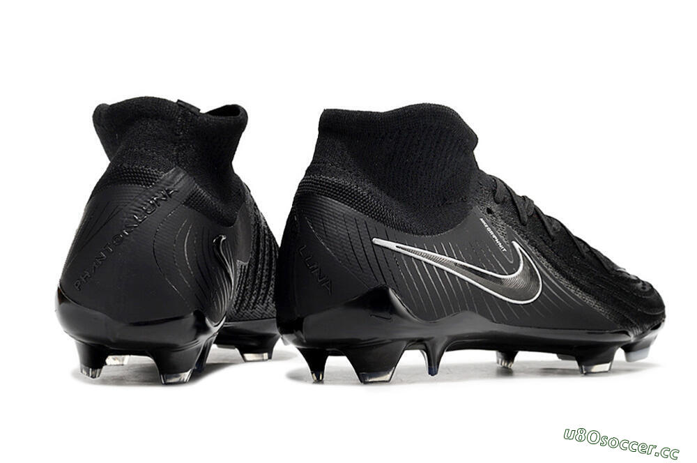 Men's Nike Phantom Luna Elite FG Firm Ground High-Tops Football Boots - Black/White/Blue 6