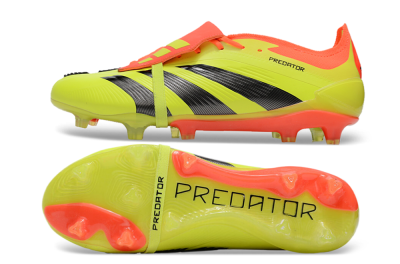 Men's Adidas Predator Elite Foldover Tongue FG Firm Ground Low-Tops Football Boots - Yellow/Black/Red