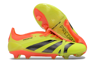 Men's Adidas Predator Elite Foldover Tongue FG Firm Ground Low-Tops Football Boots - Yellow/Black/Red