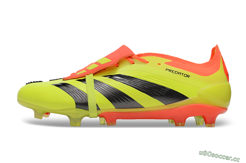 Men's Adidas Predator Elite Foldover Tongue FG Firm Ground Low-Tops Football Boots - Yellow/Black/Red 0