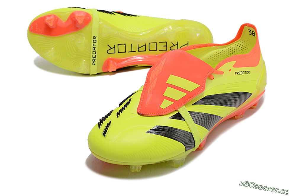 Men's Adidas Predator Elite Foldover Tongue FG Firm Ground Low-Tops Football Boots - Yellow/Black/Red 3
