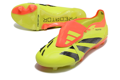 Men's Adidas Predator Elite Foldover Tongue FG Firm Ground Low-Tops Football Boots - Yellow/Black/Red