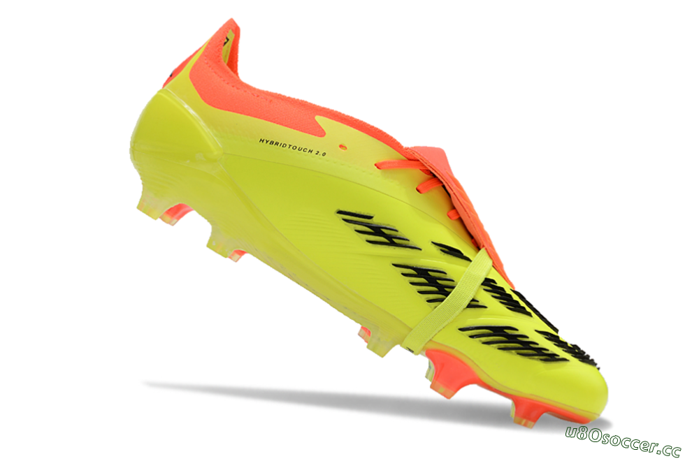 Men's Adidas Predator Elite Foldover Tongue FG Firm Ground Low-Tops Football Boots - Yellow/Black/Red 4