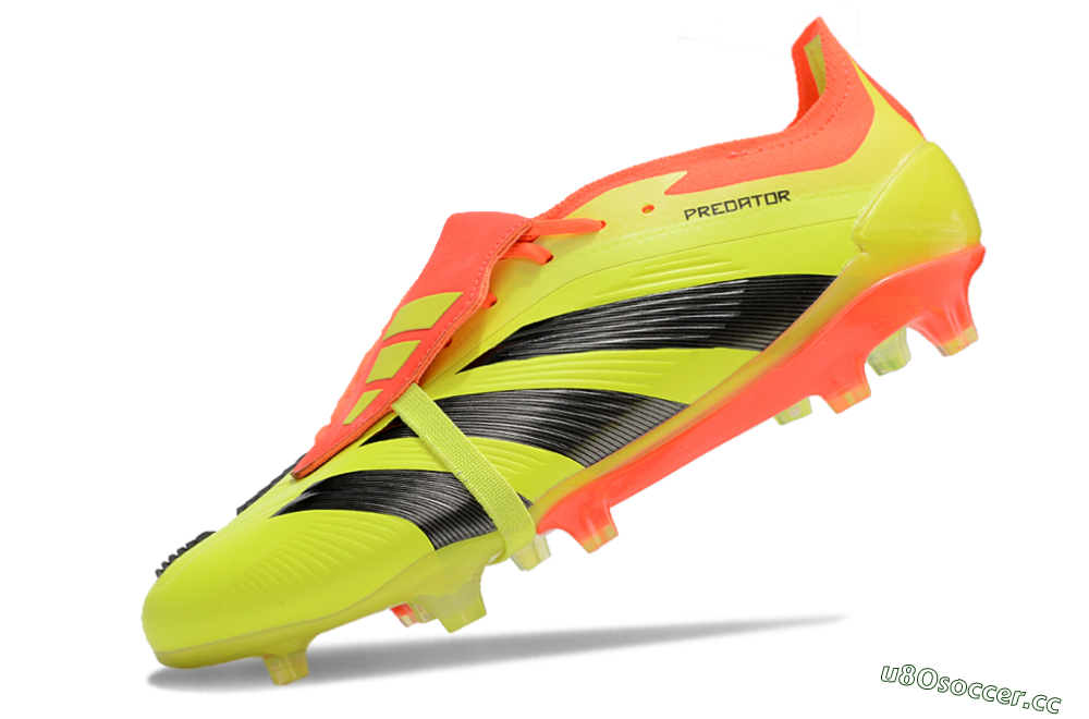 Men's Adidas Predator Elite Foldover Tongue FG Firm Ground Low-Tops Football Boots - Yellow/Black/Red 5