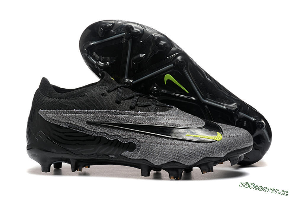 Men's Nike Phantom GX Elite FG Firm Ground Low-Tops Football Boots - Black/Grey/Yellow 2