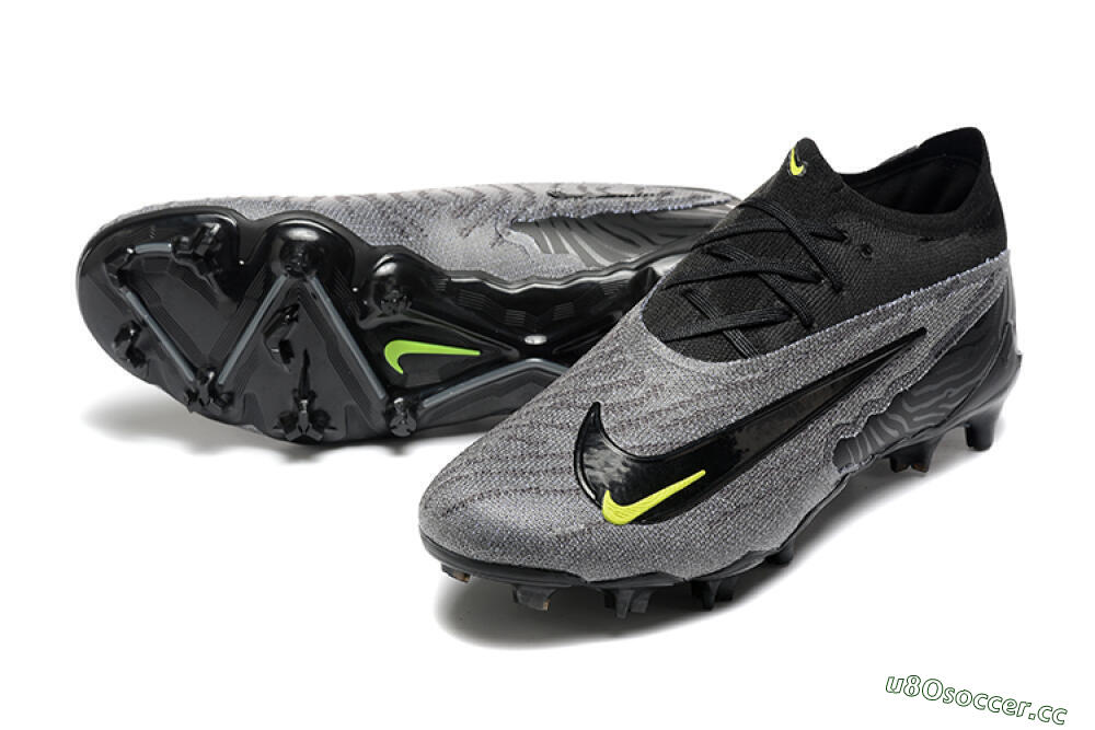 Men's Nike Phantom GX Elite FG Firm Ground Low-Tops Football Boots - Black/Grey/Yellow 3