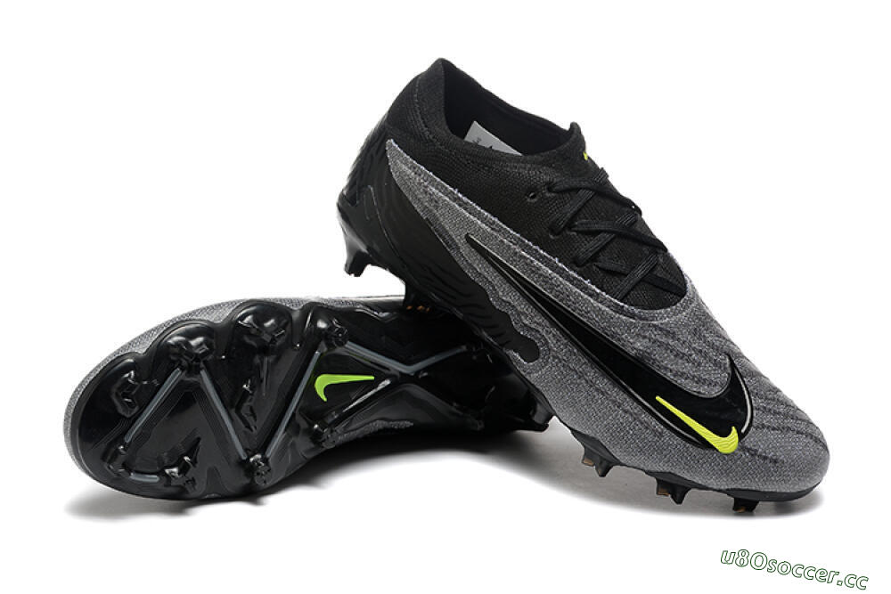 Men's Nike Phantom GX Elite FG Firm Ground Low-Tops Football Boots - Black/Grey/Yellow 4