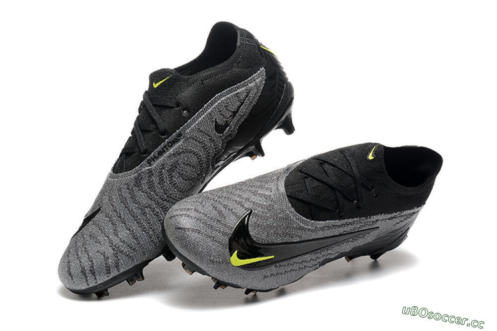 Men's Nike Phantom GX Elite FG Firm Ground Low-Tops Football Boots - Black/Grey/Yellow 6