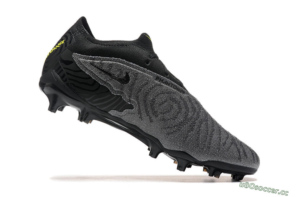 Men's Nike Phantom GX Elite FG Firm Ground Low-Tops Football Boots - Black/Grey/Yellow 7