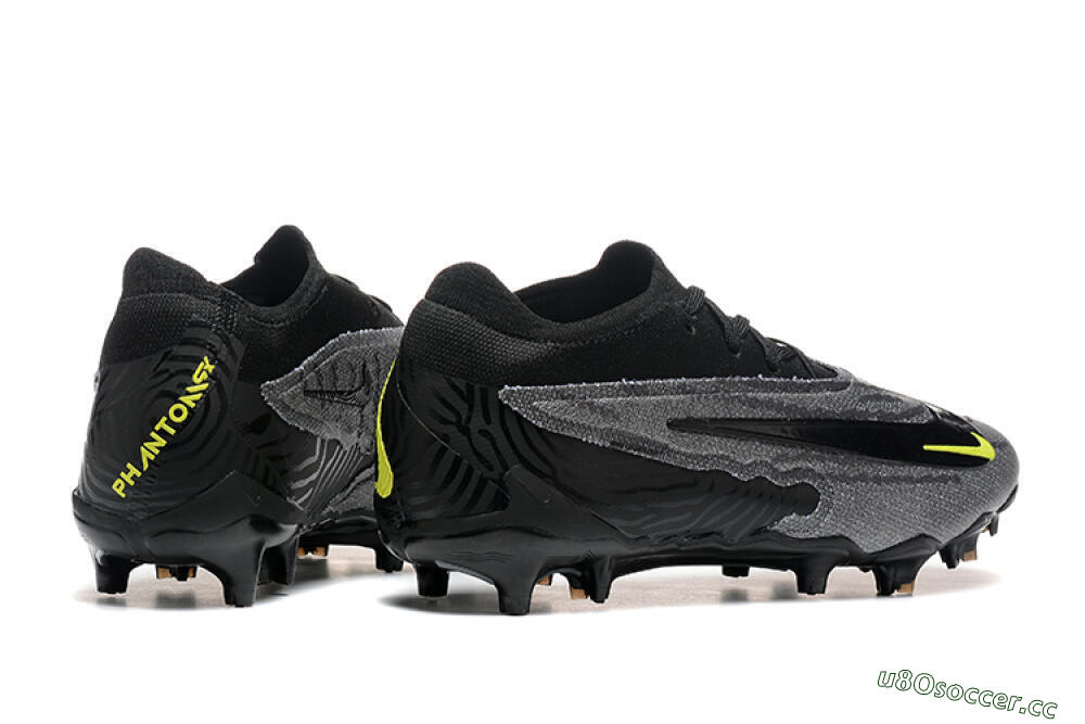 Men's Nike Phantom GX Elite FG Firm Ground Low-Tops Football Boots - Black/Grey/Yellow 9