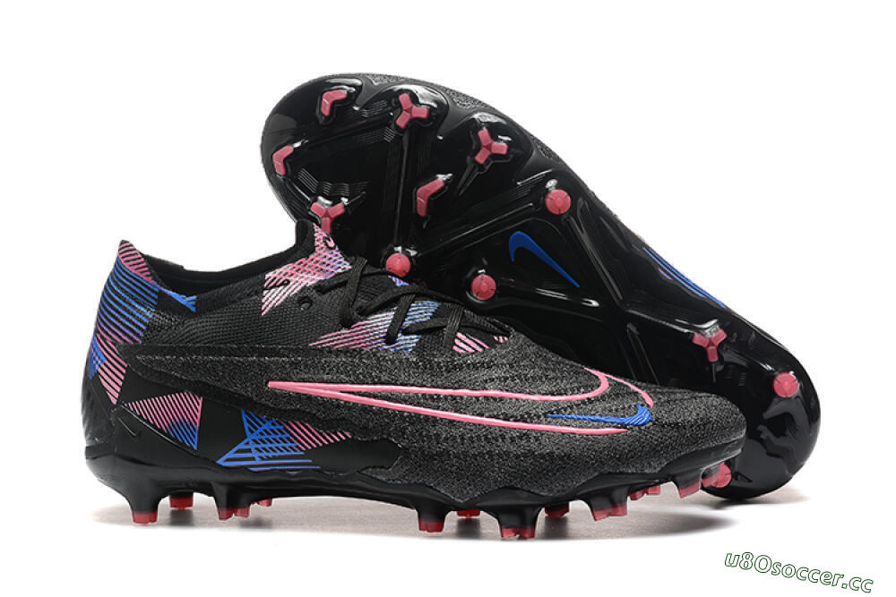 Men's Nike Phantom GX Elite FG Firm Ground Low-Tops Football Boots - Black/Pink/Blue 2
