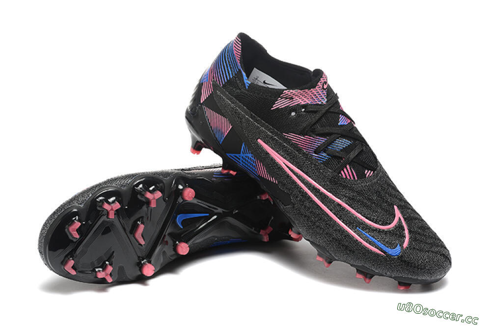 Men's Nike Phantom GX Elite FG Firm Ground Low-Tops Football Boots - Black/Pink/Blue 4