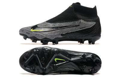Men's Nike Phantom GX Elite FG Firm Ground High-Tops Football Boots - Black/Grey/Yellow