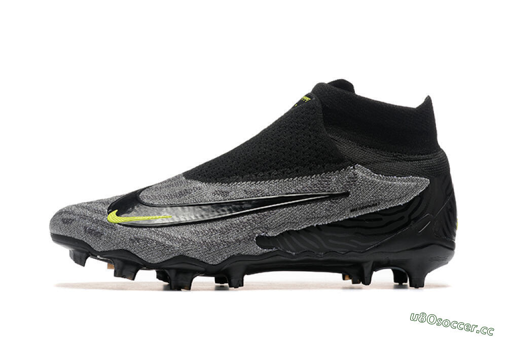 Men's Nike Phantom GX Elite FG Firm Ground High-Tops Football Boots - Black/Grey/Yellow 0
