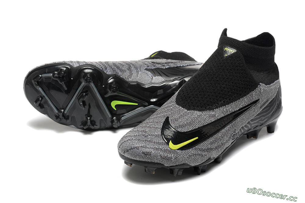 Men's Nike Phantom GX Elite FG Firm Ground High-Tops Football Boots - Black/Grey/Yellow 3