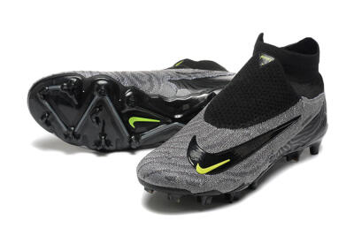 Men's Nike Phantom GX Elite FG Firm Ground High-Tops Football Boots - Black/Grey/Yellow
