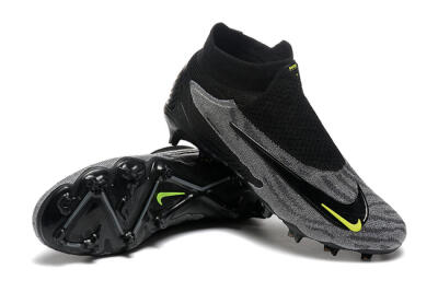 Men's Nike Phantom GX Elite FG Firm Ground High-Tops Football Boots - Black/Grey/Yellow