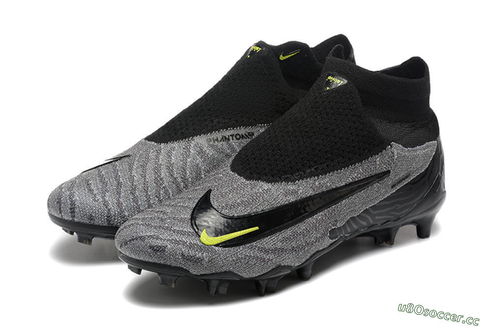 Men's Nike Phantom GX Elite FG Firm Ground High-Tops Football Boots - Black/Grey/Yellow 5