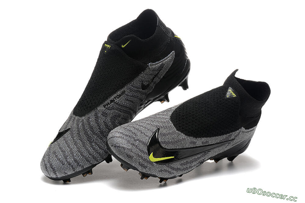 Men's Nike Phantom GX Elite FG Firm Ground High-Tops Football Boots - Black/Grey/Yellow 6
