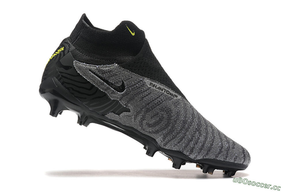 Men's Nike Phantom GX Elite FG Firm Ground High-Tops Football Boots - Black/Grey/Yellow 7