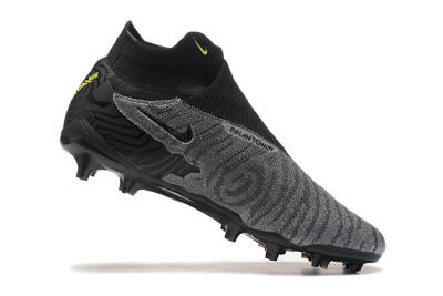 Men's Nike Phantom GX Elite FG Firm Ground High-Tops Football Boots - Black/Grey/Yellow