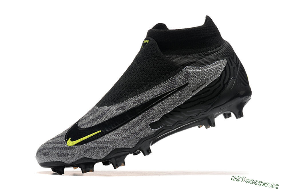 Men's Nike Phantom GX Elite FG Firm Ground High-Tops Football Boots - Black/Grey/Yellow 8