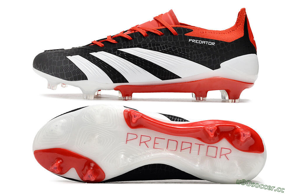 Men's Adidas Predator Accuracy+ FG Firm Ground Low-Tops Football Boots - Black/White/Red 1