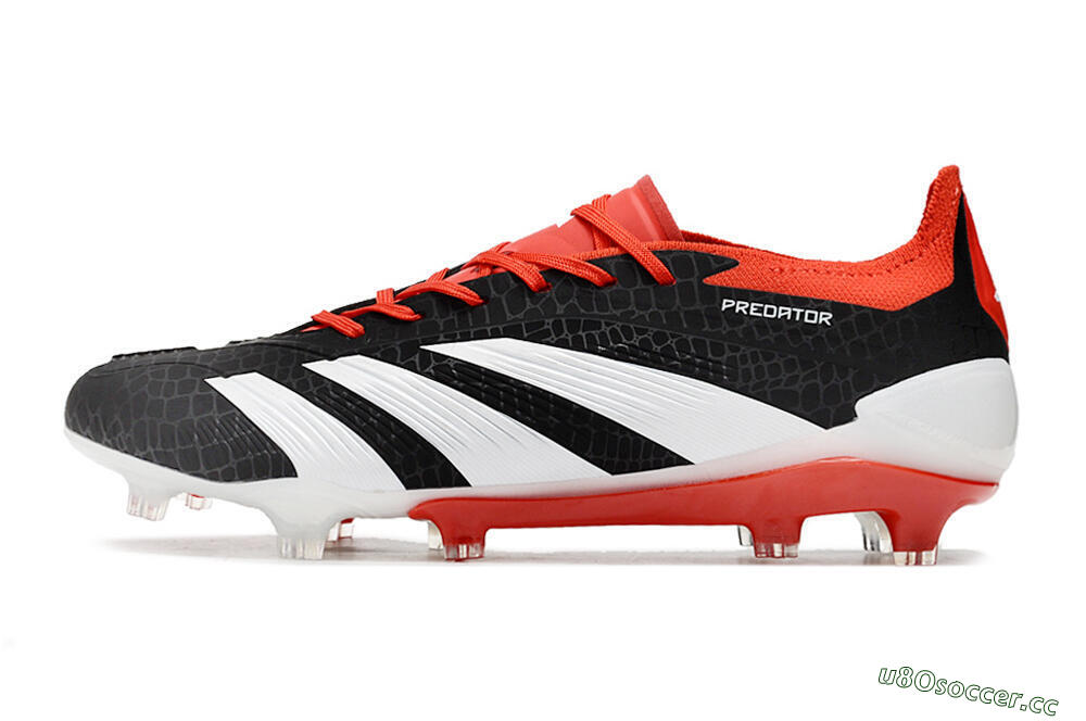 Men's Adidas Predator Accuracy+ FG Firm Ground Low-Tops Football Boots - Black/White/Red 0