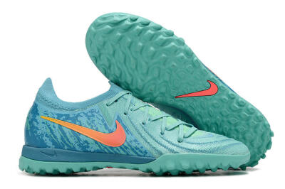 Men's Nike Phantom Luna Elite TF Artificial Turf Low-Tops Football Shoes - Jade/Orange/Yellow