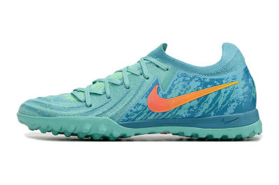 Men's Nike Phantom Luna Elite TF Artificial Turf Low-Tops Football Shoes - Jade/Orange/Yellow