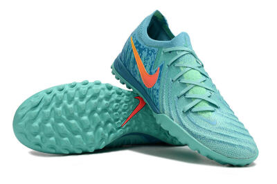 Men's Nike Phantom Luna Elite TF Artificial Turf Low-Tops Football Shoes - Jade/Orange/Yellow