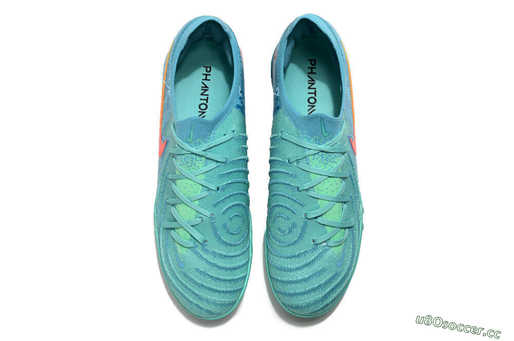 Men's Nike Phantom Luna Elite TF Artificial Turf Low-Tops Football Shoes - Jade/Orange/Yellow 4