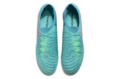 Men's Nike Phantom Luna Elite TF Artificial Turf Low-Tops Football Shoes - Jade/Orange/Yellow