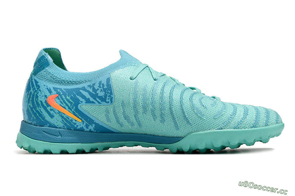 Men's Nike Phantom Luna Elite TF Artificial Turf Low-Tops Football Shoes - Jade/Orange/Yellow 7