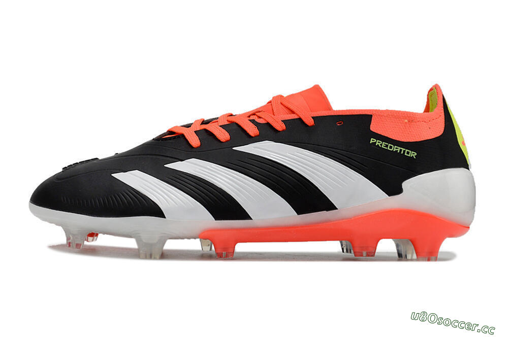 Men's Adidas Predator Elite FG Firm Ground Low-Tops Football Boots - Black/White/Pink 0