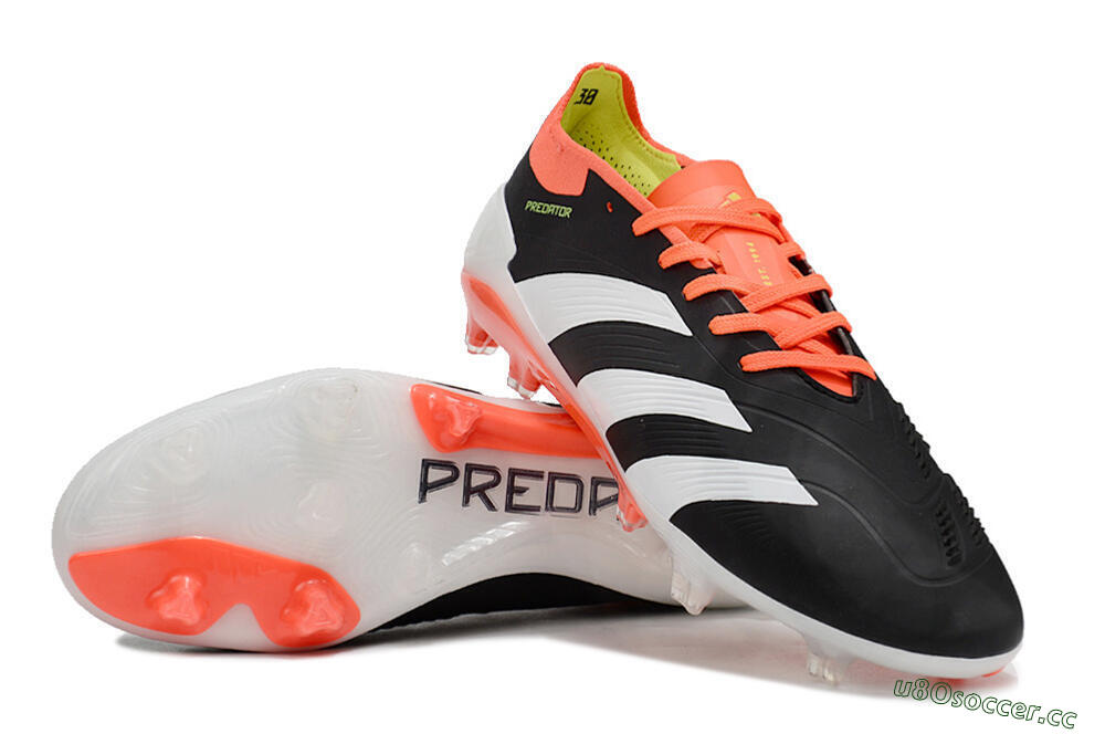 Men's Adidas Predator Elite FG Firm Ground Low-Tops Football Boots - Black/White/Pink 3