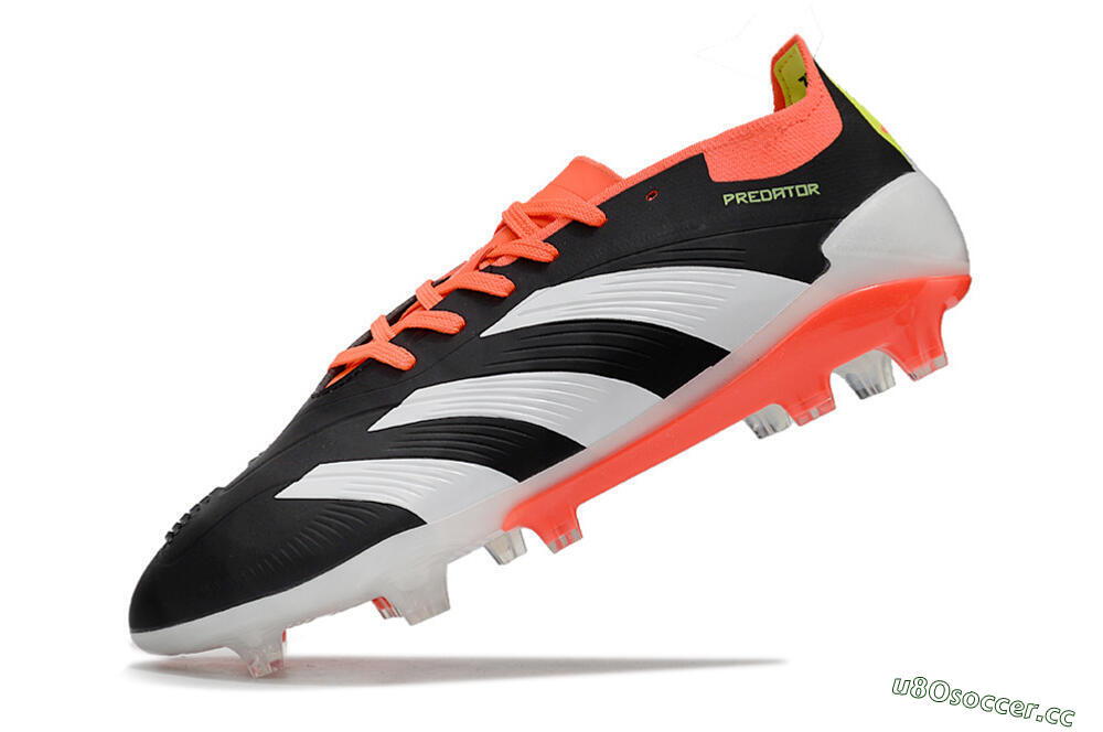 Men's Adidas Predator Elite FG Firm Ground Low-Tops Football Boots - Black/White/Pink 5
