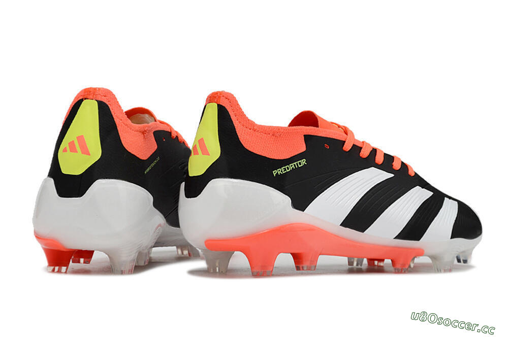 Men's Adidas Predator Elite FG Firm Ground Low-Tops Football Boots - Black/White/Pink 6