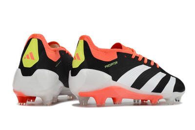Men's Adidas Predator Elite FG Firm Ground Low-Tops Football Boots - Black/White/Pink